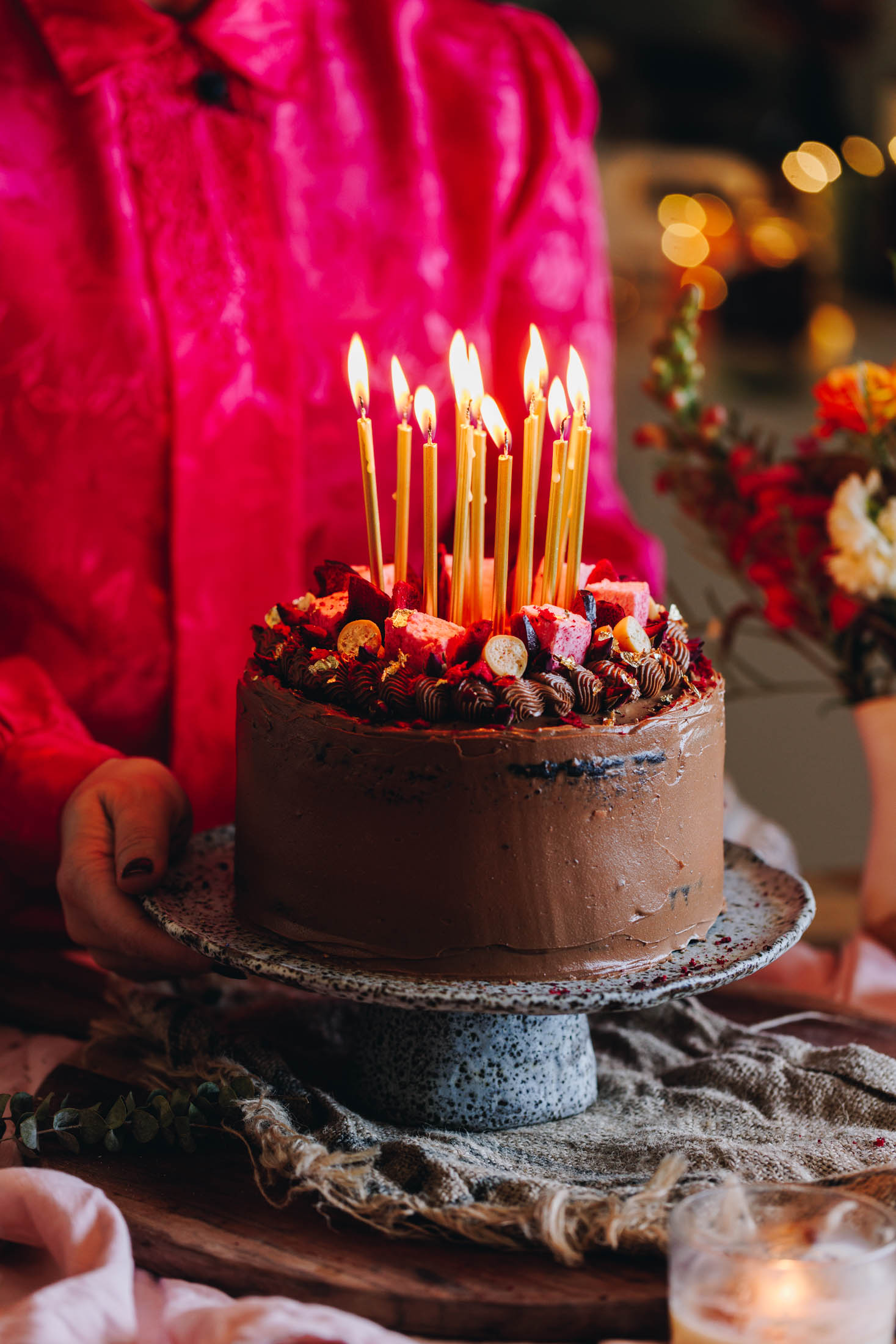 Chocolate Almond Cake with Chocolate Biscoff Buttercream